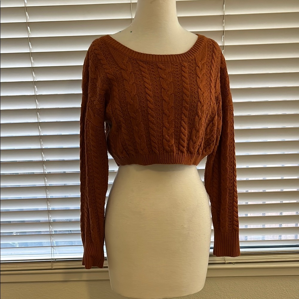 Fashion Nova Warm Cable Knit Sweater - Burnt Orange